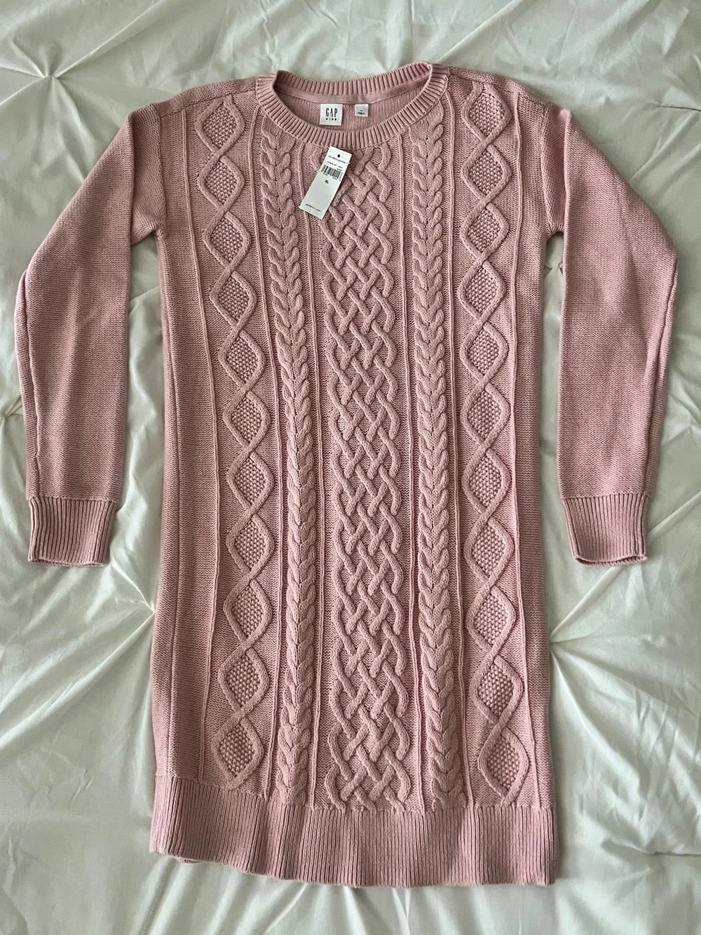 GAP Kids Cable Knit Sweater Dress - Dusty Pink